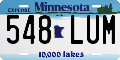 MN license plate 548LUM