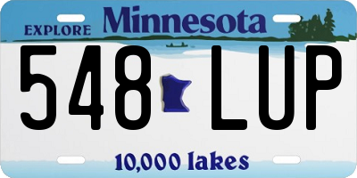 MN license plate 548LUP