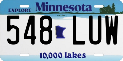 MN license plate 548LUW