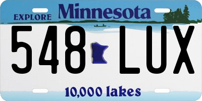 MN license plate 548LUX