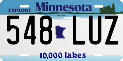 MN license plate 548LUZ