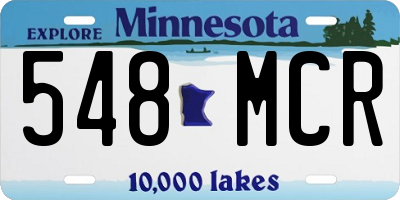 MN license plate 548MCR