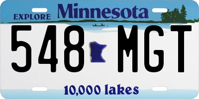 MN license plate 548MGT