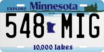 MN license plate 548MIG