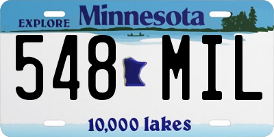 MN license plate 548MIL