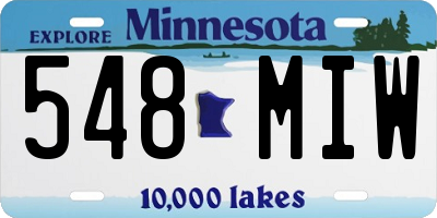 MN license plate 548MIW