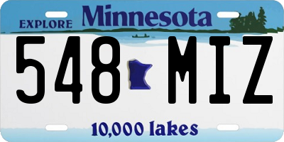 MN license plate 548MIZ