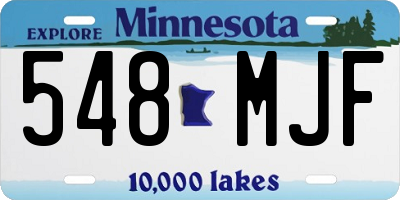 MN license plate 548MJF