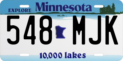 MN license plate 548MJK