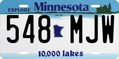 MN license plate 548MJW