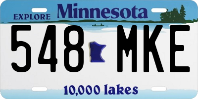 MN license plate 548MKE