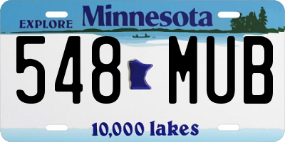 MN license plate 548MUB