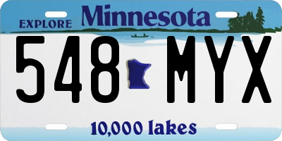 MN license plate 548MYX