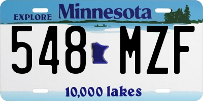 MN license plate 548MZF