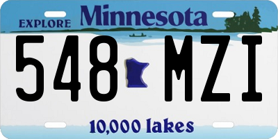 MN license plate 548MZI