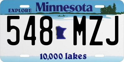 MN license plate 548MZJ