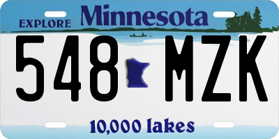 MN license plate 548MZK