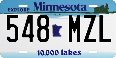 MN license plate 548MZL