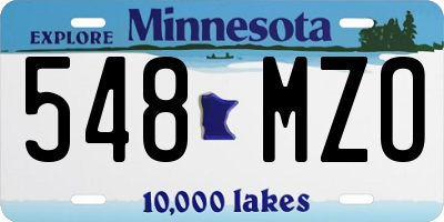 MN license plate 548MZO