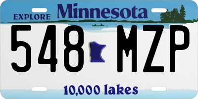 MN license plate 548MZP