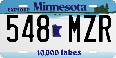 MN license plate 548MZR