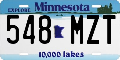 MN license plate 548MZT