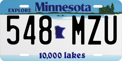 MN license plate 548MZU