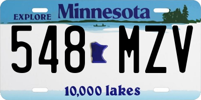 MN license plate 548MZV