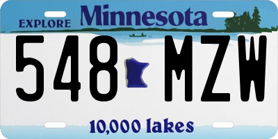 MN license plate 548MZW