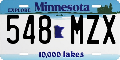 MN license plate 548MZX