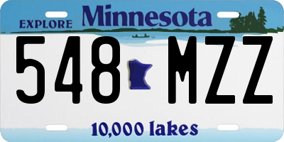MN license plate 548MZZ