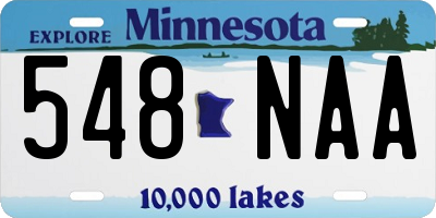 MN license plate 548NAA