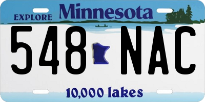 MN license plate 548NAC