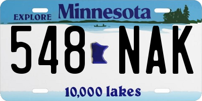 MN license plate 548NAK