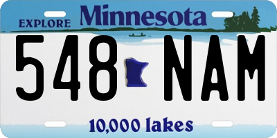 MN license plate 548NAM