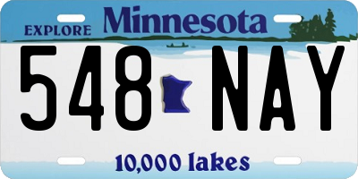 MN license plate 548NAY