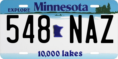 MN license plate 548NAZ