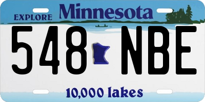 MN license plate 548NBE