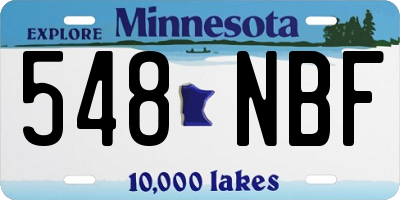 MN license plate 548NBF