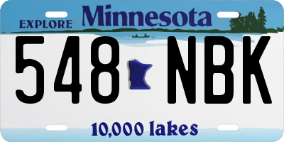 MN license plate 548NBK