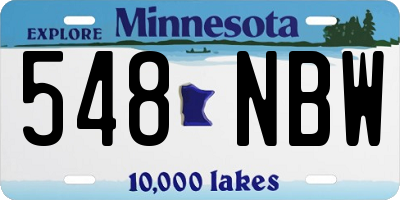 MN license plate 548NBW