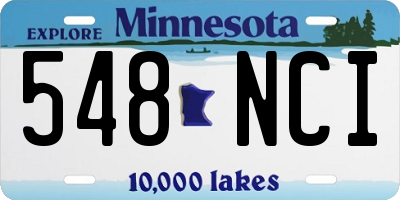 MN license plate 548NCI