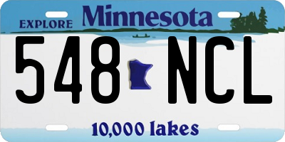 MN license plate 548NCL