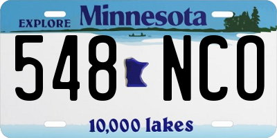 MN license plate 548NCO