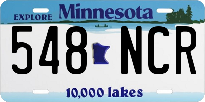 MN license plate 548NCR