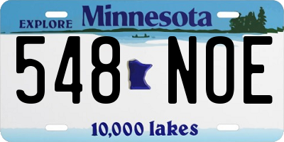 MN license plate 548NOE