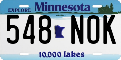 MN license plate 548NOK