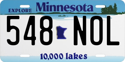 MN license plate 548NOL