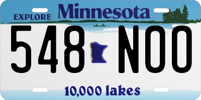 MN license plate 548NOO