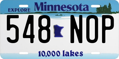 MN license plate 548NOP